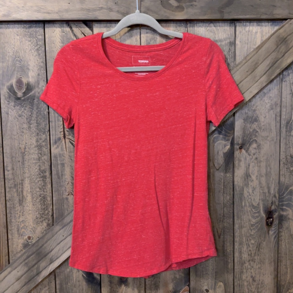 Sonoma‎ Red Fitted Short Sleeve